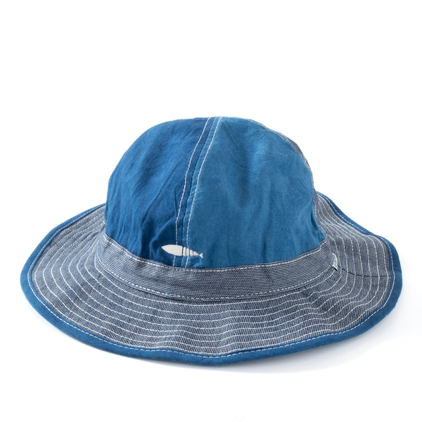 (AH268) Indigo Patchwork Hat