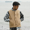 (JK380) 2 Face Corduroy Horn Button Vest