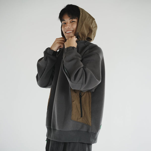 (SW478) Mix Fabric Hoddie