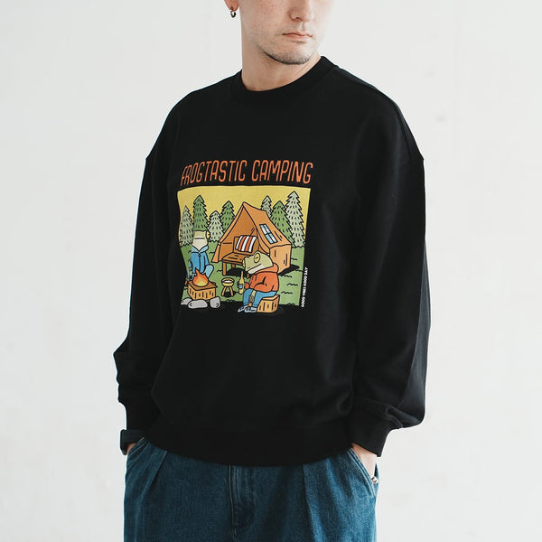 (ZW502) FROGTASTIC CAMPING Graphic Sweater