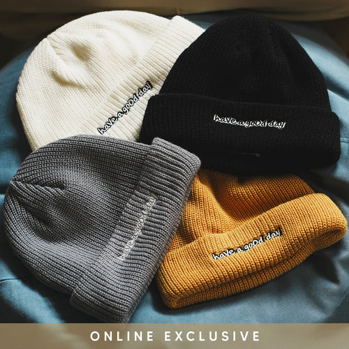 (ZC274) Have a GOOD DAY Embroidery Beanie (Online Exclusive)