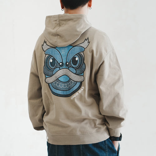 (ZW461) Dancing Lion Graphic Embroidery Hoodie