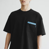 (ZT1458) Indigo Tent Print Patch Tee