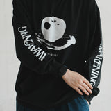 (EX581) Apple Graphic Washed Long Sleeve Tee