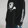 (EX581) Apple Graphic Washed Long Sleeve Tee