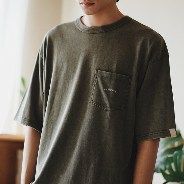 (TP1339) Garment Dye Wash Pocket Tee