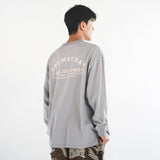 (TP1475) Garment Dye Wash Long Sleeve Pocket Tee