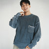 (KN063) Garment Dye Wash Knit Pullover