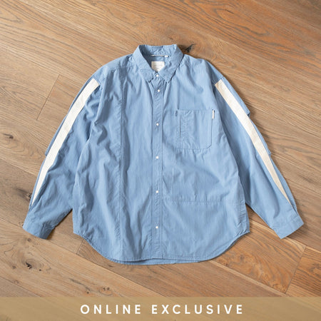 (ST390) Indigo Patchwork Short Sleeve Shirt