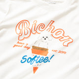 (ZT1460) Bichon Ice Cream Graphic Cropped Tee