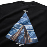 (ZT1458) Indigo Tent Print Patch Tee