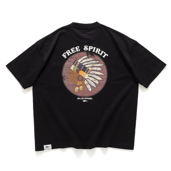 (ZT1457) Native American Cheif Graphic Patch Tee