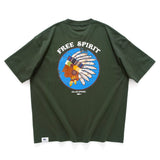 (ZT1457) Native American Cheif Graphic Patch Tee