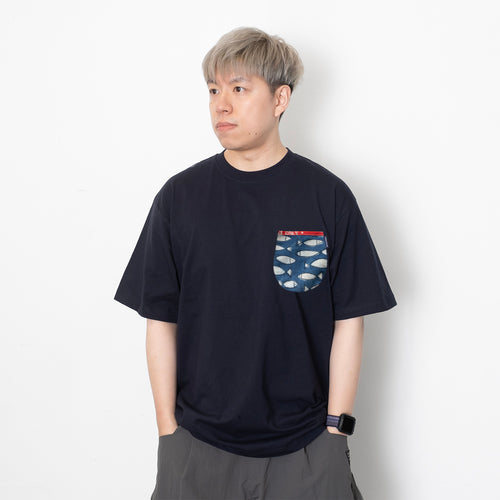 (ZT1473) Indigo Fish Pocket Tee