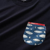 (ZT1473) Indigo Fish Pocket Tee