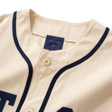 (ST391) Velvet Patch Baseball Short Sleeve Shirt