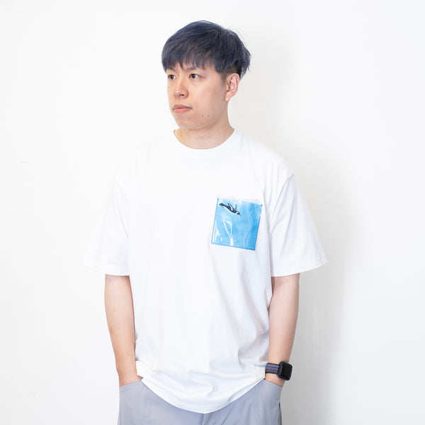 (ZT1493) Penguin Embroidery PVC Pocket Tee