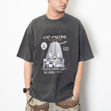 (ZT1488) Cat Alone Graphic Tee