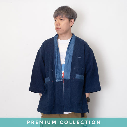 (YJ357) Indigo Patchwork Kimono