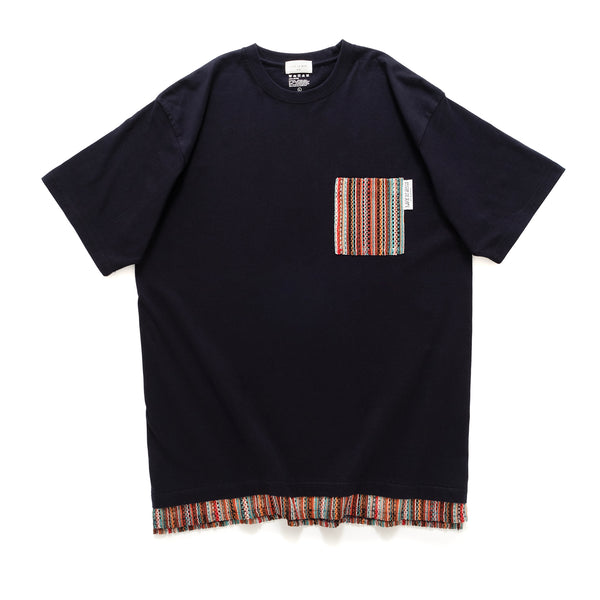 (ZT1499) Knitted Fake Layer Pocket Tee