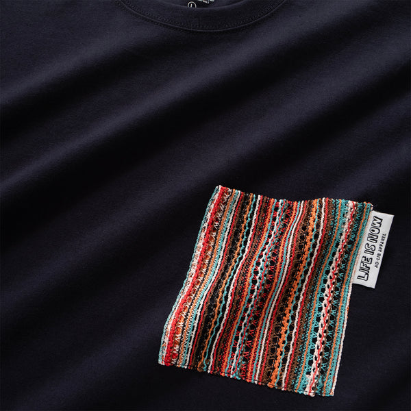 (ZT1499) Knitted Fake Layer Pocket Tee