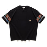 (ZT1500) Knitted Patch Sleeve Pocket Tee