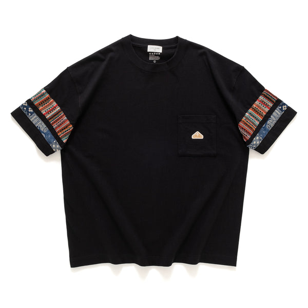 (ZT1500) Knitted Patch Sleeve Pocket Tee