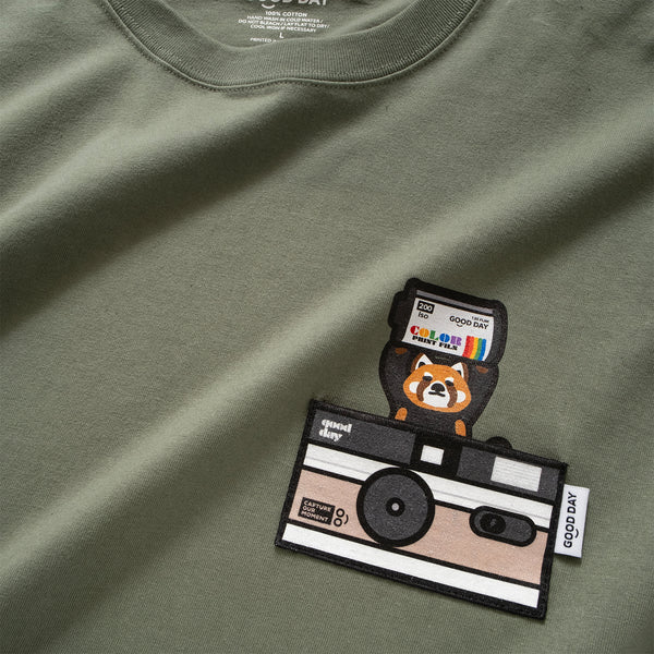 (ZT1505) Animal Camera Graphic Pocket Tee