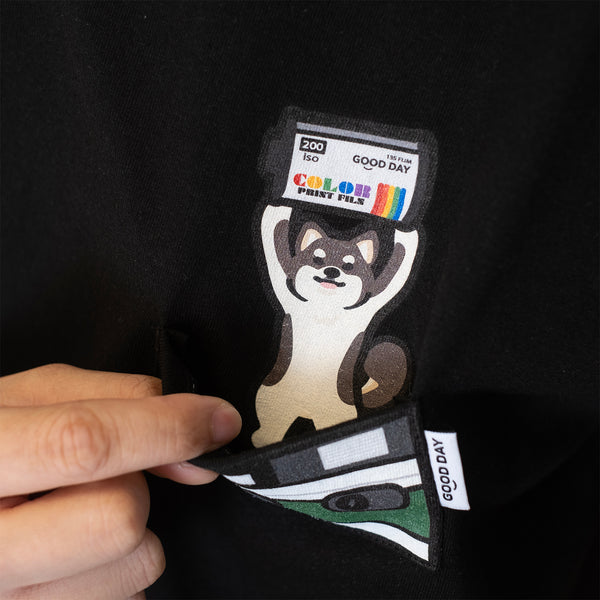 (ZT1505) Animal Camera Graphic Pocket Tee