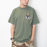 (ZT1505) Animal Camera Graphic Pocket Tee