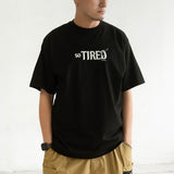 (ZT1532) So Tired Graphic Embroidery Tee