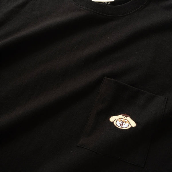 (EX468) Graphic Embroidery Pocket Tee