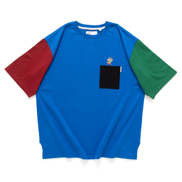 (EX490) Action Shin Chan Colorblock Pocket Tee