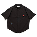 (EX486) Graphic Embroidery Short Sleeve Shirt