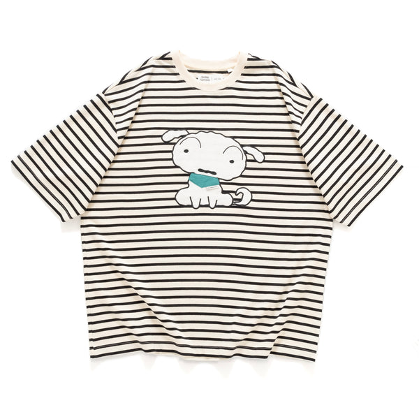 (EX489) Shiro Terry Patch Stripe Tee