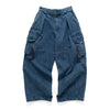 (PT376) Denim Cargo Baggy Pants