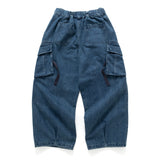 (PT376) Denim Cargo Baggy Pants