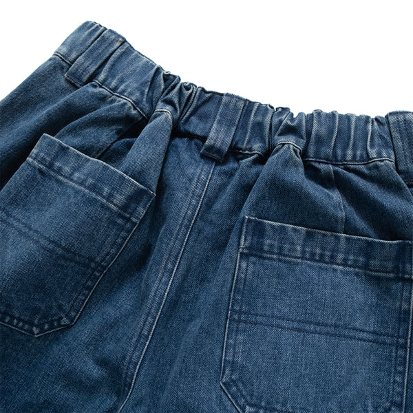 (PT376) Denim Cargo Baggy Pants