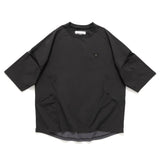 (TP1338) Contrast Cropped Sleeve Tech Tee