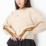 (SW476) Splited Sleeve Cropped Sweater