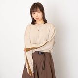 (SW476) Splited Sleeve Cropped Sweater