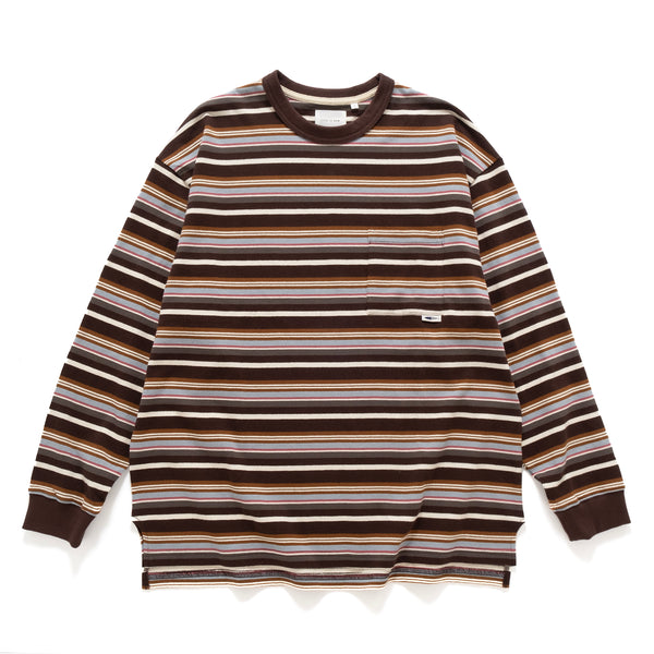 (TP1520) Stripe Long Sleeve Pocket Tee