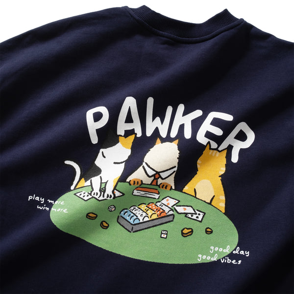 (ZW509) Pawker Embroidery Graphic Sweater