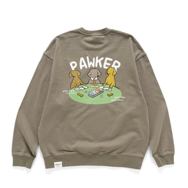 (ZW509) Pawker Embroidery Graphic Sweater