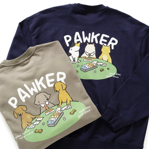 (ZW509) Pawker Embroidery Graphic Sweater