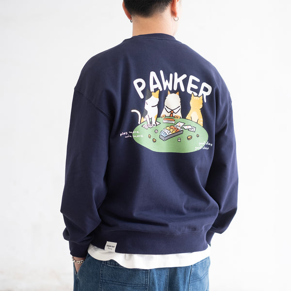 (ZW509) Pawker Embroidery Graphic Sweater