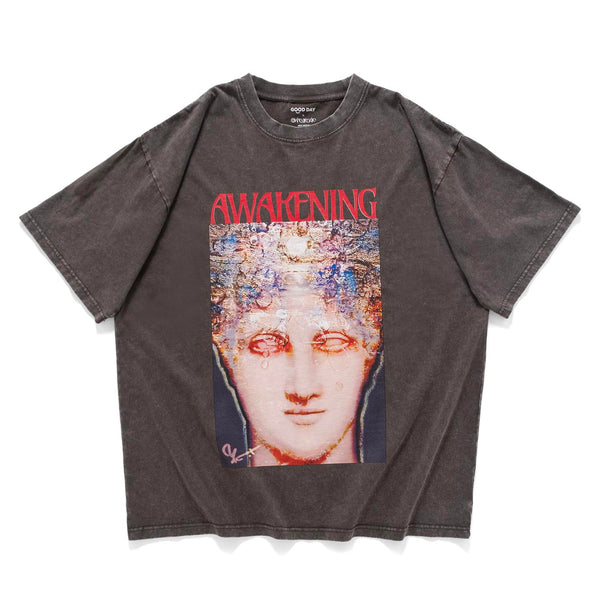 (EX579) AWAKENING Graphic Washed Tee