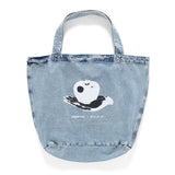 (EX582) Apple Graphic Washed Tote Bag