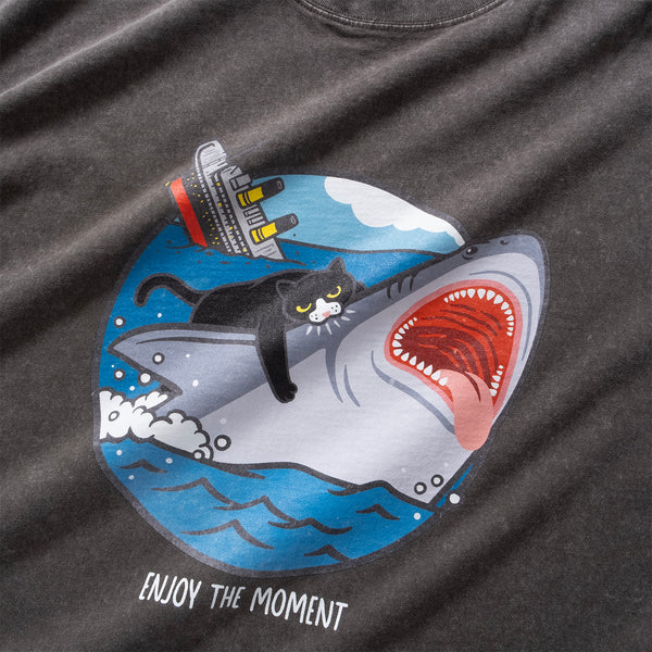 (ZT1615) Enjoy the Moment Graphic Washed Tee