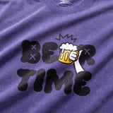 (ZT1626) Beer Time Graphic Washed Tee